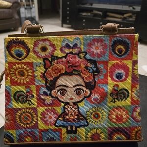 Colorful Embroidered Tote Bag